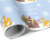 Frohe Weihnachtsschneeflocken Fox Wintergeschenk Geschenkpapier (Rolleneckpunkt)