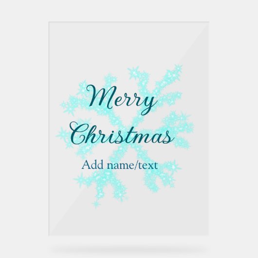 Frohe Weihnachtsschneeflocken Glitzer funkeln ni Acrylschild (Vorderseite)