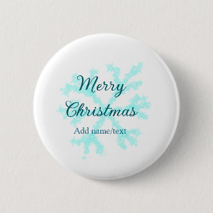 Frohe Weihnachtsschneeflocken Glitzer funkeln ni Button
