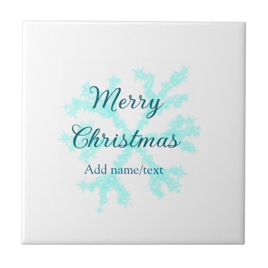 Frohe Weihnachtsschneeflocken Glitzer funkeln ni Fliese (Vorderseite)