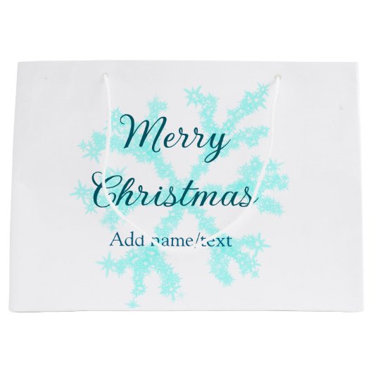 Frohe Weihnachtsschneeflocken Glitzer funkeln ni Große Geschenktüte (Vorderseite)