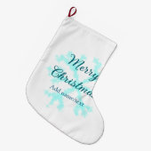 Frohe Weihnachtsschneeflocken Glitzer funkeln ni Großer Weihnachtsstrumpf (Vorderansicht (hängend))