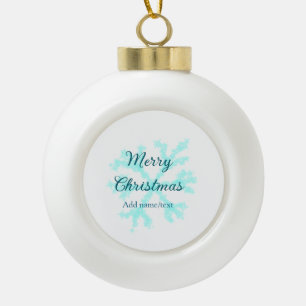 Frohe Weihnachtsschneeflocken Glitzer funkeln ni Keramik Kugel-Ornament