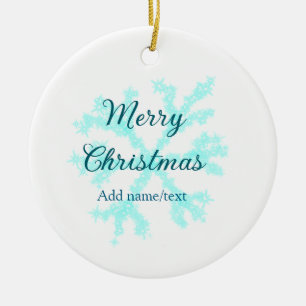 Frohe Weihnachtsschneeflocken Glitzer funkeln ni Keramik Ornament