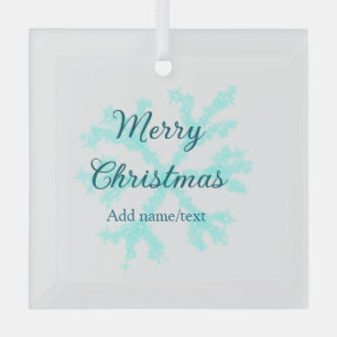 Frohe Weihnachtsschneeflocken Glitzer funkeln ni Ornament Aus Glas