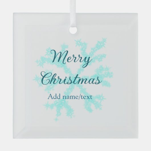 Frohe Weihnachtsschneeflocken Glitzer funkeln ni Ornament Aus Glas (Vorderseite)