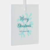 Frohe Weihnachtsschneeflocken Glitzer funkeln ni Ornament Aus Glas (Vorderseite Rechts)