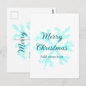 Frohe Weihnachtsschneeflocken Glitzer funkeln ni Postkarte (Vorne/Hinten)