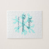 Frohe Weihnachtsschneeflocken Glitzer funkeln ni Puzzle (Horizontal)