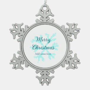 Frohe Weihnachtsschneeflocken Glitzer funkeln ni Schneeflocken Zinn-Ornament