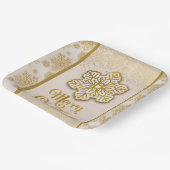 Frohe Weihnachtsschneeflocken Gold Glitzer Sparkle Pappteller (Gewinkelt)