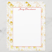 Frohe Weihnachtsschneeflocken Goldener Gelber Brie (Vorne/Hinten)