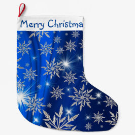 Frohe Weihnachtsschneeflocken Großer Weihnachtsstrumpf