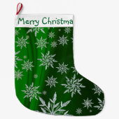 Frohe Weihnachtsschneeflocken Großer Weihnachtsstrumpf (Vorderseite)