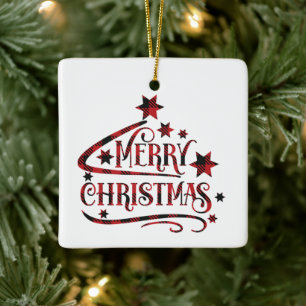 Frohe Weihnachtsschneeflocken, gutes Neues Jahr Keramikornament
