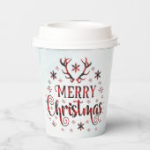 Frohe Weihnachtsschneeflocken, gutes Neues Jahr Pappbecher (Rückseite)