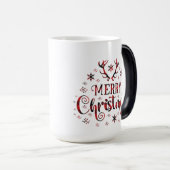 Frohe Weihnachtsschneeflocken, gutes Neues Jahr Verwandlungstasse (VorderseiteRechts)