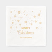 Frohe Weihnachtsschneeflocken, individuelle Name Servietten Mit Folie (Vorderseite)