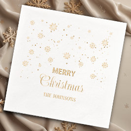 Frohe Weihnachtsschneeflocken, individuelle Name Servietten Mit Folie