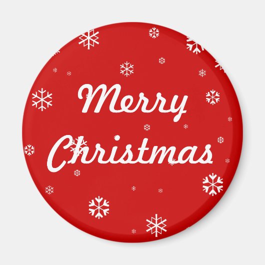 Frohe Weihnachtsschneeflocken Magnet (Vorne)