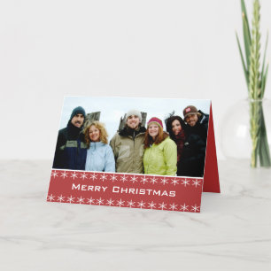 Frohe Weihnachtsschneeflocken mit Ihrem Foto Feiertagskarte