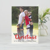 Frohe Weihnachtsschneeflocken - moderne Fotokarte Einladung (Stehend Vorderseite)