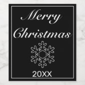 Frohe Weihnachtsschneeflocken Moderne Minimalistis Weinetikett (Einzelnes Label)