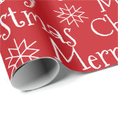 Frohe Weihnachtsschneeflocken niedlich modern Geschenkpapier (Rolleneckpunkt)