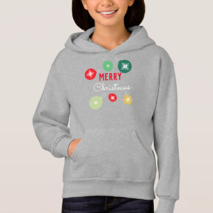 Frohe Weihnachtsschneeflocken Ornament Black Hoodie