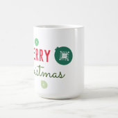 Frohe Weihnachtsschneeflocken Ornament Kaffeetasse (Mittel)
