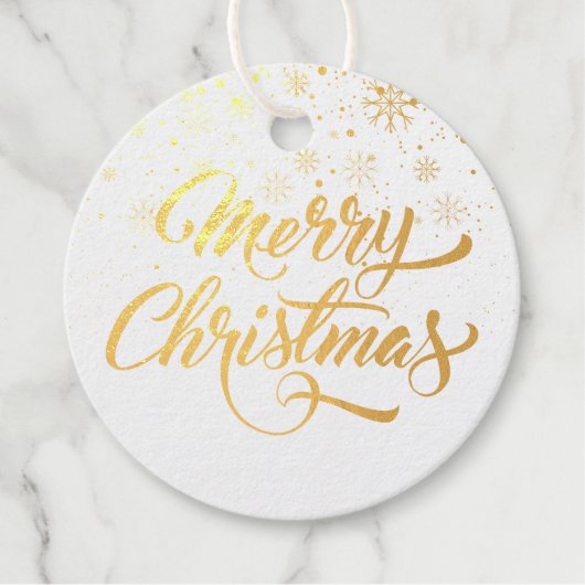 Frohe Weihnachtsschneeflocken Personalisiert Geschenkanhänger (Vorderseite)