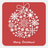 Frohe Weihnachtsschneeflocken Quadratischer Aufkleber (Vorderseite)