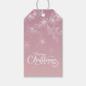 Frohe Weihnachtsschneeflocken Rosa Feiertag Geschenkanhänger (Vorderseite)