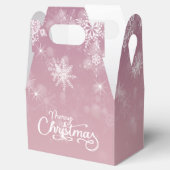 Frohe Weihnachtsschneeflocken Rosa Feiertag Geschenkschachtel (Geöffnet)