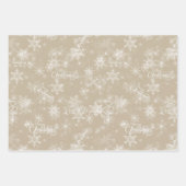 Frohe Weihnachtsschneeflocken Rosa Grußurlaub Geschenkpapier Set (Vorderseite 2)