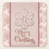 Frohe Weihnachtsschneeflocken Rose Gold Glitzer Pi Rechteckiger Pappuntersetzer (Vorderseite)