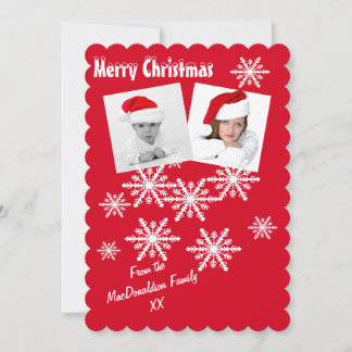 Frohe Weihnachtsschneeflocken rote Weihnachtszeit Feiertagskarte