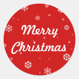 Frohe Weihnachtsschneeflocken Runder Aufkleber