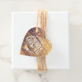 Frohe Weihnachtsschneeflocken Rustikales Holz Geschenkanhänger (Beispiel)