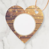 Frohe Weihnachtsschneeflocken Rustikales Holz Geschenkanhänger (Rückseite)