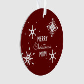 Frohe Weihnachtsschneeflocken Script Mama Foto Ornament (Vorderseite)