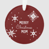 Frohe Weihnachtsschneeflocken Script Mama Foto Ornament (Vorderseite)