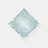 Frohe Weihnachtsschneeflocken Serviette (Ecke)