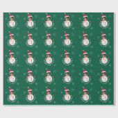 Frohe Weihnachtsschneeflocken Snowman Foto Geschenkpapier (Flach)