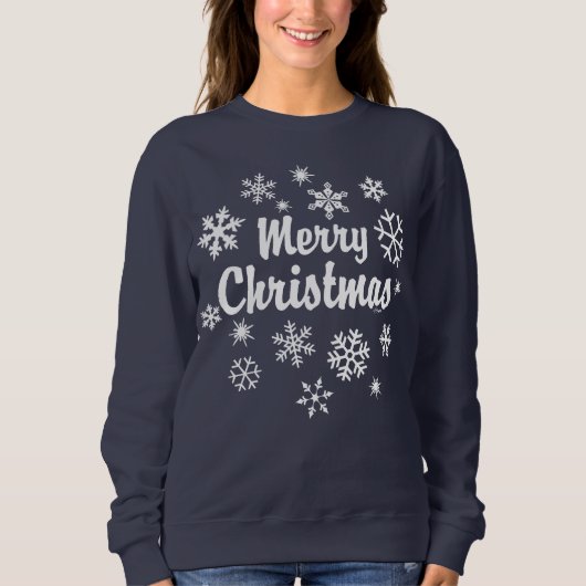 Frohe Weihnachtsschneeflocken Sweatshirt (Vorderseite)