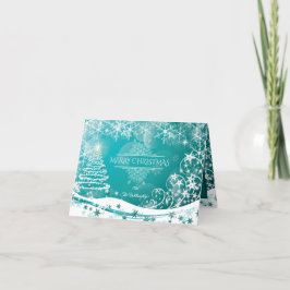 Frohe Weihnachtsschneeflocken Tree Blume & Stars Feiertagskarte