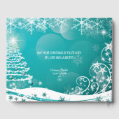 Frohe Weihnachtsschneeflocken Tree Blume & Stars Gästebuch (Rückseite)