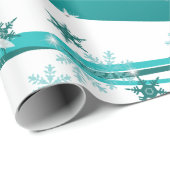 Frohe Weihnachtsschneeflocken Tree Blume & Stars Geschenkpapier (Rolleneckpunkt)