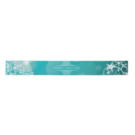Frohe Weihnachtsschneeflocken Tree Blume & Stars Satinband