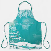 Frohe Weihnachtsschneeflocken Tree Blume & Stars Schürze (Vorderseite)